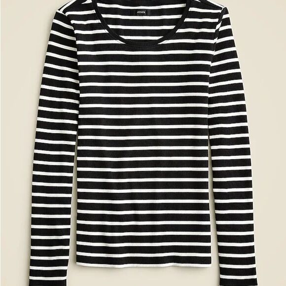 J. Crew Navy and White Striped Women's Top - Picture 1 of 4
